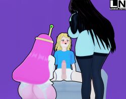 adventure_time big_ass big_breasts bonnibel_bubblegum cartoon_network finn_mertins finn_the_human hidden_eyes image_set koikatsu lewd_nite marceline marceline_abadeer marceline_the_vampire_queen outline pink_body pink_hair pink_skin princess_bubblegum simple_background stylized tagme thick thick_thighs vampire