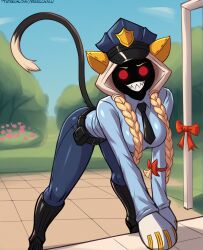 ai_generated big_breasts blazblue catgirl female looking_at_viewer police_uniform taokaka video_games zoochman