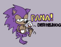 4_toes 5_fingers anthro bad_anatomy bad_art barefoot black_eyes black_nose feet flaccid foot_up gay gloves hedgehog male_only mammal markeyjester mouthless original_character pana_der_hejhog pana_der_hejhog_(markeyjester) paws purple_balls purple_fur purple_penis shoeless small_penis solo solo_anthro solo_male sonic_(series) sonic_the_hedgehog_(series) tan_soles video_game_character