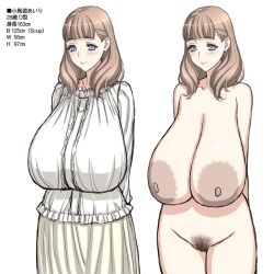 big_boobs big_breasts big_tits breasts brown_hair female female_only heavy_breasts magaki_ryouta massive_areolae massive_breasts mature_female milf mommy nipples original pussy smiling tits