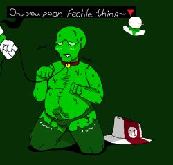 <3 2024 2boys 2d 2d_artwork alien alien_boy alien_humanoid artist_upload bell bell_collar blush chubby chubby_male color crossdressing dialogue dialogue_box doc_scratch drooling fat gay gay_male green_blush green_panties green_skin green_thighhighs hairy hairy_male hat hat_removed heart homestuck leash leash_and_collar leash_pull malkmann matchsticks_(homestuck) ms_paint ms_paint_adventures non-human offscreen_character offscreen_dominant offscreen_male open_mouth panties penis penis_out petplay self_upload small_penis stitches submissive submissive_male sweat sweating talking_to_another talking_to_partner thighhighs whine whining yaoi