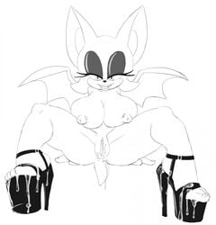 anthro anus areola bat big_breasts breasts cum cum_in_pussy cum_inside cum_on_feet erect_nipples female high_heels huge_breasts mammal nipples nude platform_heels pussy ravnic rouge_the_bat sega solo sonic_(series) wings