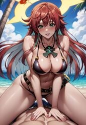 ai_generated beach bikini female guilty_gear jack-o'_valentine looking_at_viewer male sans29 video_games