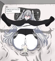 1boy 1girls ahe_gao anal anal_juice anal_only anal_princess anal_sex anal_sex big_ass big_penis blush cum_in_ass cum_in_ass cumming_from_anal_sex deep_anal deep_penetration drolling grabbing_thighs grayscale hatsune_miku heart inviting_to_sex legs_together no_panties on_bed pleasure_face pov pulling_out seductive_look shirt_lift smile squirting stockings thick_thighs tie twintails vocaloid