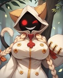 ai_generated big_breasts blazblue catgirl female looking_at_viewer taokaka video_games zoochman