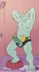 balls erection humanoid machoke male male_only nintendo nokemy omegaro penis pokémon_(species) pokemon pokemon_(species) shower solo video_games