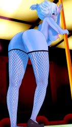 3d absurd_res ass_focus big_ass big_breasts evelynn fishnets koikatsu league_of_legends nick_maxwell nipple_piercing nipples pole pole_dancing queen_of_spades succubus tagme thick_thighs wide_hips