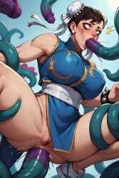 1girls ai_generated anal big_ass big_breasts chun-li cum cum_in_pussy female sex street_fighter tagme tentacle tentacle_in_mouth tentacle_sex