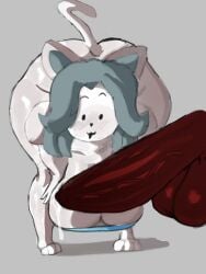 adawndraws bending_down big_ass big_breasts big_penis black_penis cock_hungry temmie temmie_(undertale) undertale undertale_(series)