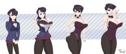 age_progression aged_up ass_expansion black_hair breast_expansion bunny_girl bunnysuit komi-san_wa_komyushou_desu komi_shouko komi_shuuko long_hair mind_alteration purple_eyes thatfreakgivz transformation transformation_sequence