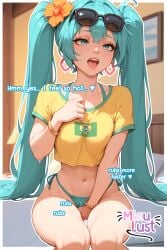 beach brazilian_miku excited female_masturbation fingering hatsune_miku hentai masturbation miaulust