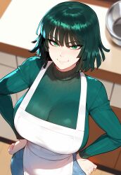 ai_generated artist_request bikini blush breasts dark-skinned_male feet female fubuki_(one-punch_man) green_eyes green_hair huge_breasts juuicyai massive_ass massive_breasts one-punch_man sweat