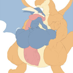 ambiguous_gender ass biceps big_ass big_penis blue_skin charizard chubby duo greninja male muscles nintendo orange_skin pecs penetration penis pokemon pokemon_(species) red_eyes scalie sex signirsol stand_and_carry_position standing thick_penis thick_thighs tongue tongue_out video_games wide_hips wings