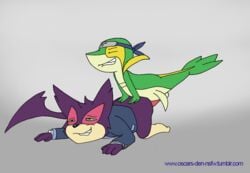 anal animated duo furry gay male nintendo oscar_the_purrloin penis pokemon pokemon_(species) purrloin size_difference small_dom_big_sub snivy video_games