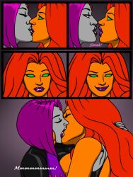 dc dc_comics fourth_page kaywest kissing koriand'r rachel_roth raven_(dc) starfire teen_titans yuri