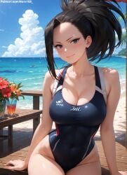 1girls 2d ai_generated ass athletic athletic_female bare_shoulders belly big_breasts black_eyes black_hair boku_no_hero_academia chest cleavage curvy curvy_figure cute cute_face detailed eyelashes eyeshadow female female_only fit fit_female focus green_eyes high_quality large_breasts legs light-skinned_female light_skin lips lipstick looking_at_viewer makeup mascara midriff momo_yaoyorozu my_hero_academia navel nero100 pale-skinned_female pale_skin ponytail posing seductive seductive_look stable_diffusion swimsuit swimwear tagme thighs thin_thighs thin_waist