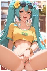 ai_generated beach brazilian_miku excited female_masturbation fingering hatsune_miku hentai masturbation miaulust