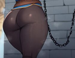 1girls ai_generated ass_focus black_pants blue_shirt from_behind huge_ass princess princess_zelda ryogangg the_legend_of_zelda zelda_(breath_of_the_wild)