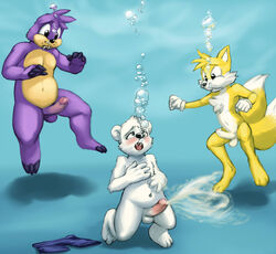 air_bubble anthro asphyxiation augustus_the_polar_bear bear black_nose byondrage canine chest_tuft cum cum_in_water cumshot drowning erection fox fur furry group male male_only mammal nude orgasm penis polar_bear purple_fur rotor_the_walrus sega sonic_(series) sonic_the_hedgehog_(series) tails tuft uncut underwater walrus water yaoi yellow_fur young