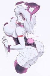 1female 1girls albina_(tidal) argentina argentinian ass baggy_eyes big_ass big_breasts bottom_heavy bubble_butt bunny_ears bunny_tail bunnysuit caked_up cheesecake dat_ass dumptruck_ass fat_ass fishnets huge_ass huge_breasts latina medium_hair oc red_eyes round_ass scar scars simple_background smile smiling smirking solo solo_female stockings thick_thighs thighhighs tidal_(artist) tight_clothing top_heavy white_body white_hair wide_hips