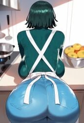 ai_generated artist_request bikini blush breasts dark-skinned_male feet female fubuki_(one-punch_man) green_eyes green_hair huge_breasts juuicyai massive_ass massive_breasts one-punch_man sweat