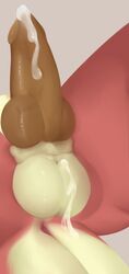 anus balls crotch_shot cum cum_on_penis faceless_male knot male pastelhues penis solo