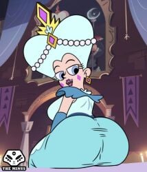 big_ass big_butt clothed clothing disney dress female milf moon_butterfly queen solo star_vs_the_forces_of_evil tagme white_hair