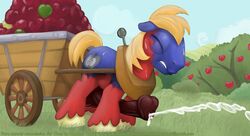 big_macintosh_(mlp) cum dhey earth_pony equine feral friendship_is_magic fur hyper male male_only mammal my_little_pony penis pony smudge_proof solo sweat transformation