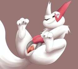 anus chubby claws female kaykitten masturbation nintendo plain_background pokémon_(species) pokemon pokemon_(species) presenting pussy sitting solo spread_pussy spreading video_games zangoose