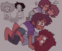 2girls amphibia anne_boonchuy bent_over clothed crossover crossover_pairing dark-skinned_female disney disney_channel female fully_clothed hickey hickey_marks interracial kissing latina lesbian luz_noceda making_out no_watermark overwhelmed teenager thai the_owl_house yuri