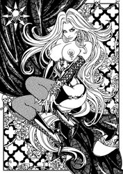 1girls 2007 black_and_white candra chaos_comics female female_only lady_death solo tagme