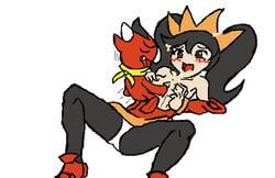 ashley_(warioware) color devil female human interspecies male mario_(series) nintendo red_(warioware) straight_hair warioware white_background