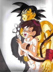 1girls abs bardock biceps breasts dragon_ball dragon_ball_z female male_focus muscles muscular muscular_male muscular_thighs saiyan saiyan_tail scars seripa short_hair straight straight_hair wristband