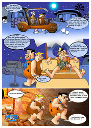 4boys afterglow bamm-bamm_rubble barney_rubble cheating_husband comic cum_dripping_from_penis fred_flintstone hanna-barbera os_fuckstones seiren sneaking testicles the_flintstones tongue_out