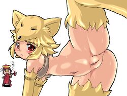 anus ass blonde_hair blush lifting_leg moonlight_flower munak navel pussy ragnarok_online red_eyes sweat