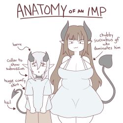 1boy anatomy_of_a_gamer belly big_ass big_belly big_breasts big_butt bigger_female boyfriend-girlfriend choker chubby cleavage demon demon_boy demon_girl demon_horns demon_tail demoness demons dominant dominant_female domination domination/submission ear_piercing earring embarassed english_text fat_breasts female femdom femdom_caption girlfriend heart_shaped_tail heart_tail hi_res huge_breasts huge_cleavage imp large_breasts large_shirt larger_female looking_at_viewer male meme overweight overweight_female plump smaller_male smaller_male_larger_female smiling smiling_at_viewer smug smug_face soft_breasts succubus succubus_horns succubus_tail sundress taller_female taller_girl text thigh_clothes thighs vanilireph