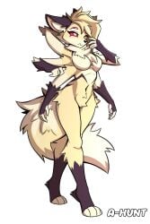 1girls 4_eyes 6_arms 6_hands a-hunt ahunt ahuntarts belly big_ears breasts cute female furry furry_only furry_tail pink_sclera six_arms solo solo_female spixen_(a-hunt) tail tear thick_thighs thighs white_eyes