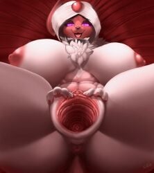 absol anus aphrodite_the_absol ass bed breasts cervix cervix_gape chest_tuft clitoris extreme_gape female fluffy fur furniture gaping_pussy generation_3_pokemon genitals heartbutt hi_res horn looking_pleasured mature_female nintendo on_bed original_character pokemon pokemon_(species) pussy pussy_gape sajik scythe_horn thighs tongue tuft