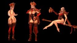 1girls 3d ambrosine92 big_ass blizzard_entertainment breasts bubble_butt human human_(world_of_warcraft) light-skinned_female light_skin sally_whitemane thighhighs warcraft white_hair world_of_warcraft