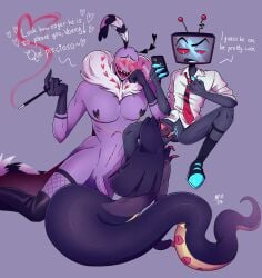 1cuntboy 2024 2boys artist_request cuntboy demon demon_boy demon_humanoid hazbin_hotel humanoid male moth nsfw penis sir_pentious_(hazbin_hotel) snake valentino_(hazbin_hotel) vox_(hazbin_hotel)