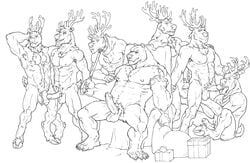 anal anal_sex anthro antlers badcoyote bear black_and_white cervine christmas dangling_testicles erect_penis erection flaccid foreskin fur furry furry_only gay group holidays hooves humanoid_penis intact male male_only male_penetrating_male mammal multiple_males muscular muscular_male oral partially_retracted_foreskin penetration penis polar_bear reindeer retracted_foreskin sack santa_claus uncut ursine