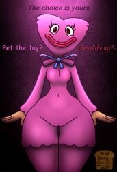 2024 2d 2d_(artwork) 2d_artwork anthro artist_logo artist_name beanontoast furry furry_female kissy_missy pink_fur poppy_playtime red_lips text thick_thighs