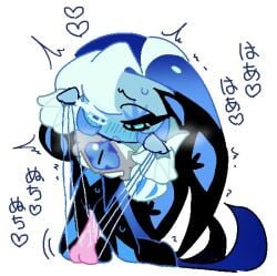 clothed cookie_run dildo female jester masturbation pleasure_face precum pussy pussy_juice shadow_milk_cookie string tagme yoku_o_(artist)