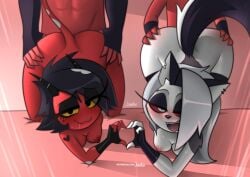 blitzo_(helluva_boss) furry helluva_boss jizoku loona_(helluva_boss) millie_(helluva_boss) moxxie_(helluva_boss) vivziepop