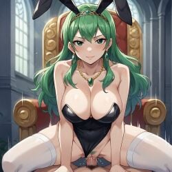 ai_generated bunny_girl cleavage fairy_tail hisui_e._fiore intense_stare large_breasts payop pony_diffusion_xl pov_eye_contact stockings vaginal_penetration vaginal_sex