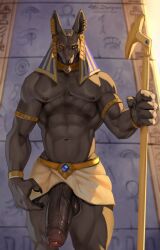 2024 abs anthro anubian_jackal anubis balls big_balls big_penis biped black_balls black_body black_fur bodily_fluids canid canine canis claws clothing deity detailed_background digital_media_(artwork) dripping ear_piercing ear_ring egyptian egyptian_clothing egyptian_headdress egyptian_mythology finger_claws flower flower_in_mouth foreskin fur genital_fluids genitals holding_object holding_staff huge_balls huge_cock humanoid_genitalia humanoid_penis jackal male male_anthro mammal middle_eastern_mythology muscular muscular_anthro muscular_male mythology navel pecs penis piercing plant portrait precum precum_drip ring_piercing rose_(flower) rose_in_mouth solo solo_anthro staff standing three-quarter_portrait vein veiny_penis yellow_eyes zephyxus