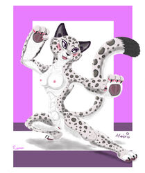 1girls action_pose anthro blush breasts claws colors dreamworks fangs feline female female_only fur furry kung_fu_panda leopard mammal meixiu nipples nude plejman pussy shading simple_background solo song_(kung_fu_panda) standing