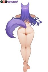 1girls ai_generated ass ass_focus big_breasts breasts curvy cute dog_ears dog_girl doggirl feet female female_only highres hips huge_boobs huge_breasts kemonomimi light-skinned_female light_skin light_skinned_female long_hair lying nude nude_female patreon_username petgirl petite purple_ears purple_eyes purple_hair purple_tail pussy thick_thighs thighs tori toriwoofs watermark wavy_hair white_background wide_hips wolf_ears