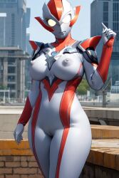 ai_generated alien alien_girl alien_humanoid breasts minato_asahi_(grigio) thick_thighs ultraman_(franchise) ultraman_r/b ultrawoman_grigio