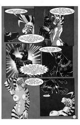 anthro anubis breasts clothed clothing comic deity egyptian english_text equine extro female mammal nexus nude page_7 seductive spooo tina_(nexus) zebra zoomara_comics zoorama